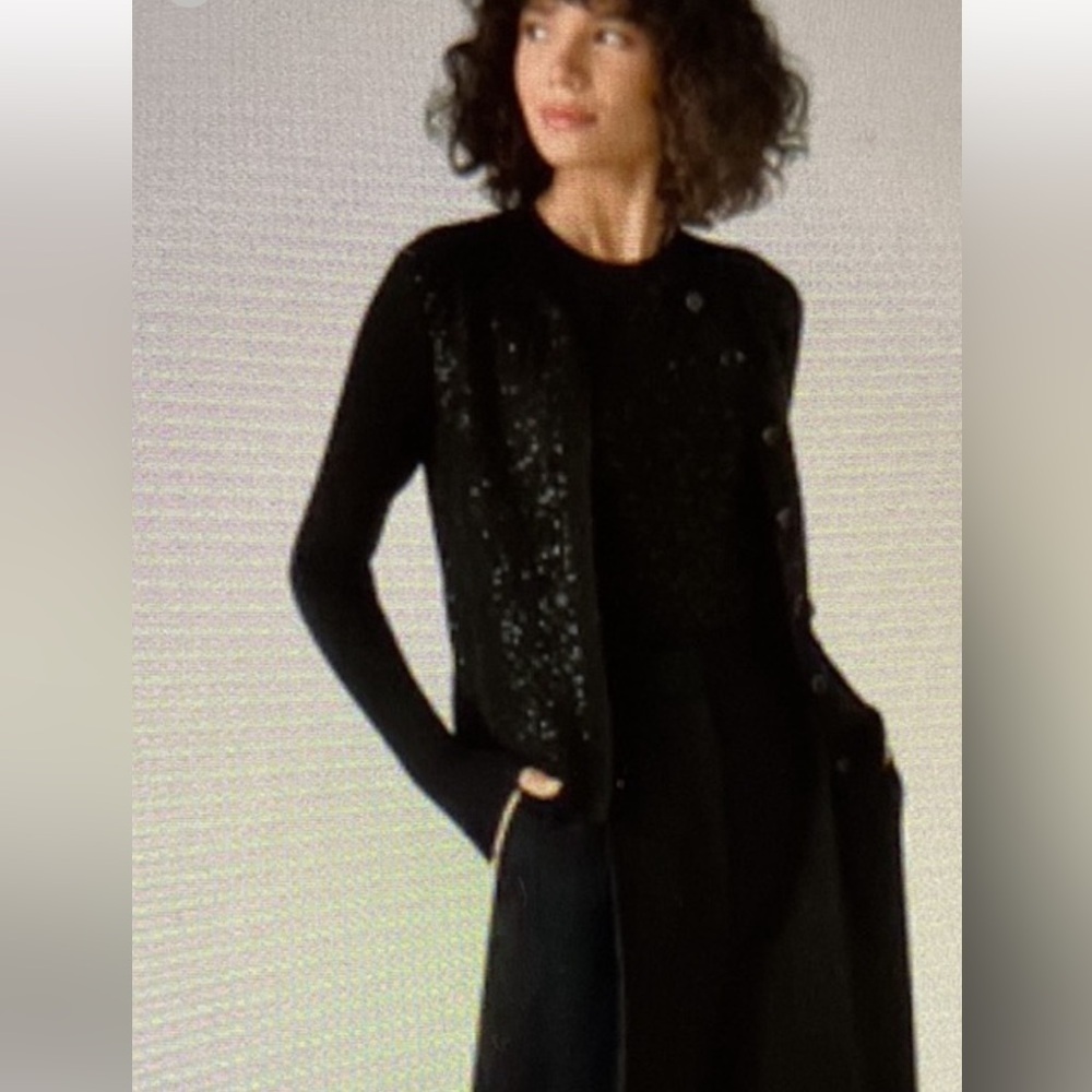 St. John Stunning Silk Stretch Sequin Cardigan S
